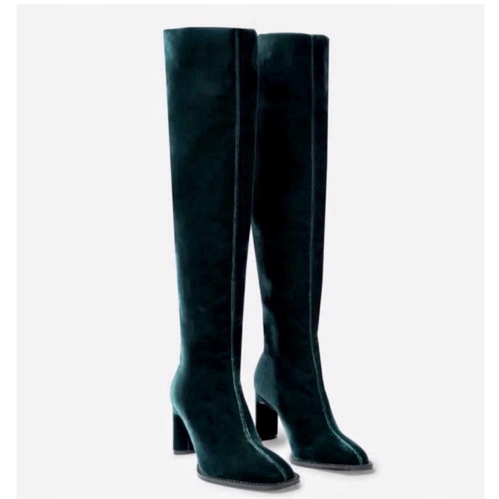 Stunning Tamara Mellon Emerald Green Heeled Boots 37.5